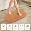 Superior Bath Rug Collection Modern Oval Design with Spray Latex Backing for Bathroom, Shower Floor Mat, Quickly Dry Mats, Absorbent Washable Rugs Sets 2 Piece – 20″ x 30″, 24″ x 36″, Rust(Rust)