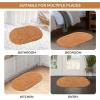Superior Bath Rug Collection Modern Oval Design with Spray Latex Backing for Bathroom, Shower Floor Mat, Quickly Dry Mats, Absorbent Washable Rugs Sets 2 Piece – 20″ x 30″, 24″ x 36″, Rust(Rust)