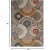 Superior Cleobury Non-Slip Modern Medallion Outdoor Area Rug with Pre-Coated Backing, 8′ x 10′, Black(Multi-colored)