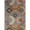 Superior Cleobury Non-Slip Modern Medallion Outdoor Area Rug with Pre-Coated Backing, 8′ x 10′, Black(Multi-colored)