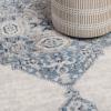 Superior Kailani Indoor Area Rug with Cotton Backing, Perfect for Hallways, Entryway, Office, Living Room, Hardwood, Tile, or Carpet Cover, Oriental Modern Floral Medallion, 10′ x 14′, Blue-Cream(Blue Ivory)