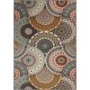 Superior Cleobury Non-Slip Modern Medallion Outdoor Area Rug with Pre-Coated Backing, 8′ x 10′, Black(Multi-colored)