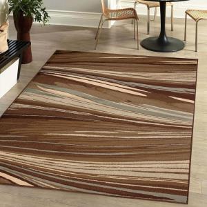 Superior Indoor Area Rug with Jute Backing, Modern Floor Decor for Home Hallway, Living Room, Floor Cover, Entryway, Bedroom, Modern Abstract Multi-Colored, 7′ x 9′, Taupe(7′ x 9′ (Rectangular))