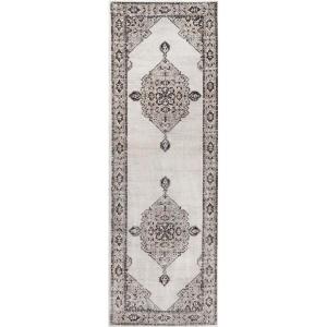 Superior Kailani Indoor Area Rug with Cotton Backing, Perfect for Hallways, Entryway, Office, Living Room, Hardwood, Tile, or Carpet Cover, Oriental Modern Floral Medallion, 10′ x 14′, Blue-Cream(Grey Ivory)