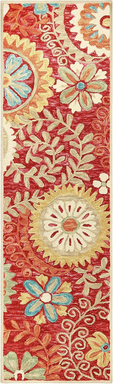 imageSuperior Floral Medallion Eclectic Modern Country Cottage HandTufted Handmade Wool Indoor Area Rug Rust 4 Wide x 6 LongRust
