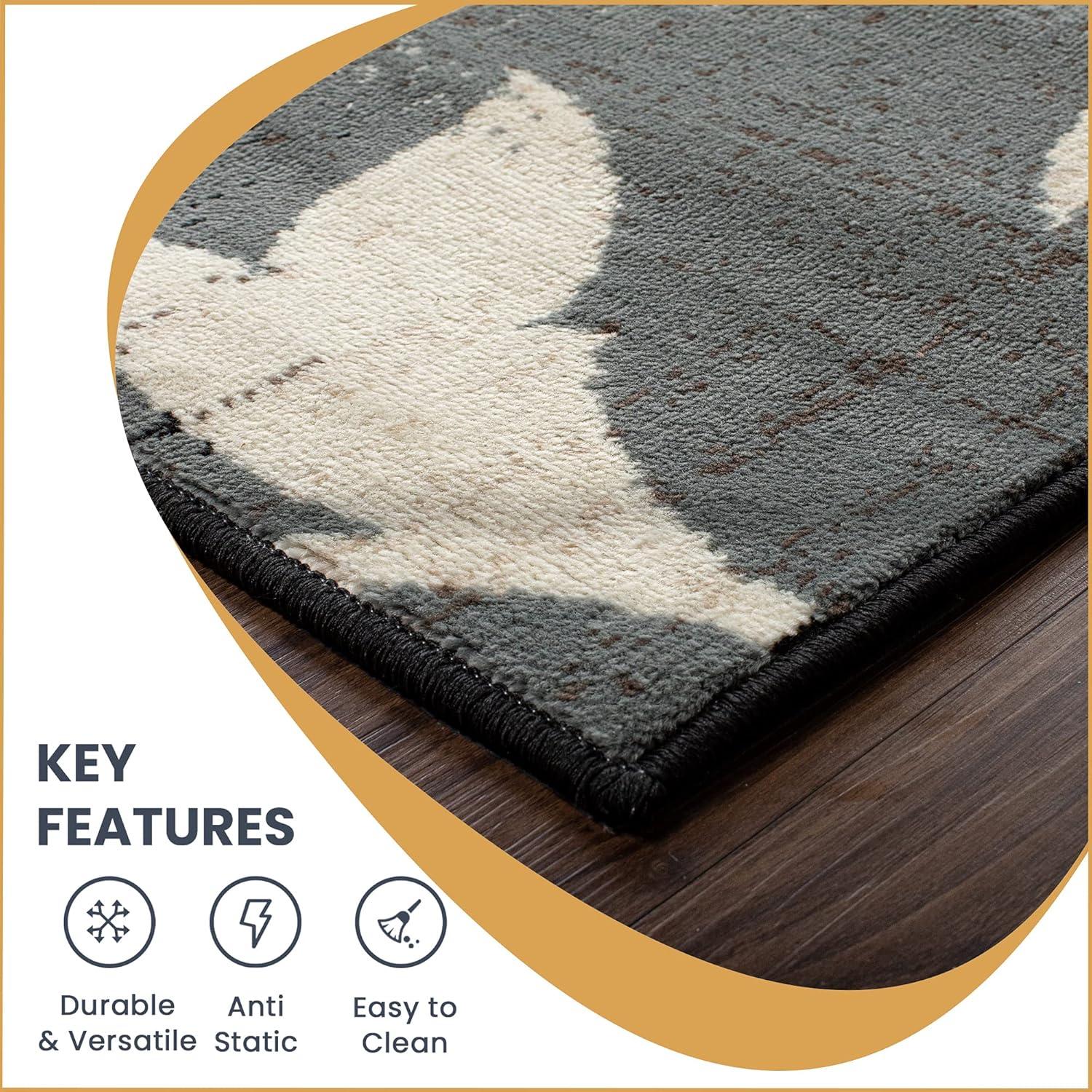 imageSuperior Indoor Area Rug Jute Backed Perfect for Office LivingDining Room Bedroom Kitchen Hallway Entryway Floor Modern Floral Patchwork Decor Pastiche Collection 8 Round BeigeBeige