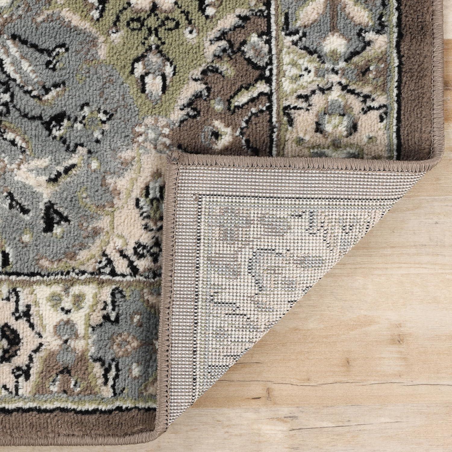 imageSuperior Indoor Area Rug Jute Backing Modern Patchwork Floor Decor for Office Living Room Dining Kitchen Floors Bedroom Entryway Floral Damask Rugs Paloma Collection 5 x 8 Chocolate