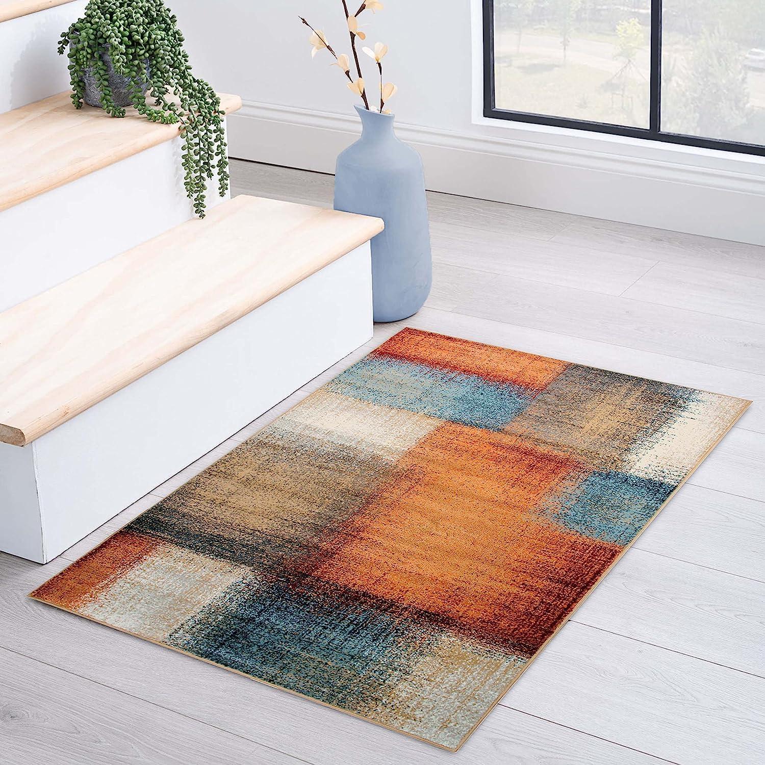 imageSuperior Indoor Area Rug or Runner Modern Geometric Abstract Floor Decor Jute Backed Rugs for Bedroom Entryway LivingDining Room Kitchen Office Dorm Nilaya Collection 2 6 x 8 CamelCamel