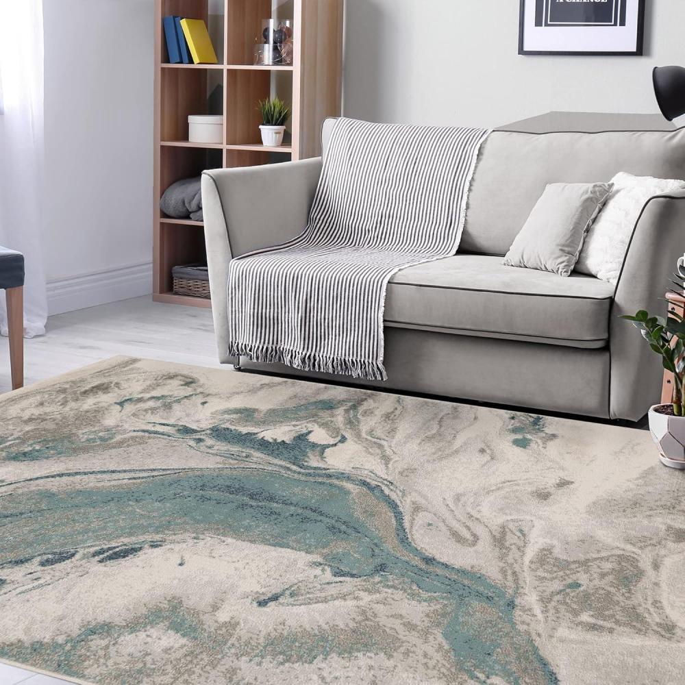 imageSUPERIOR Indoor Area Rug Jute Backing Modern Watercolor Abstract Floor Decor for Bedroom Office LivingDining Room Entry Hallway Hardwood Floors Morwenna Collection 5 x 8 RivuletRivulet