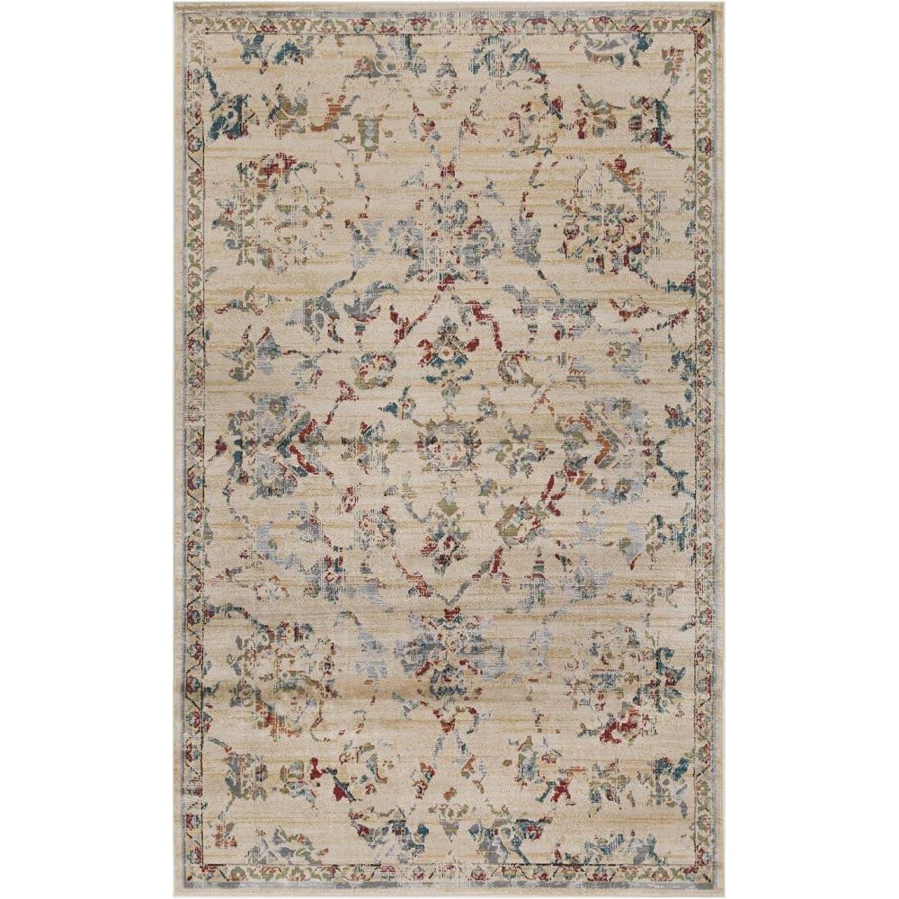 imageSuperior Kirkby Indoor Area Rug  Distressed Modern Floral Vine Design Soft Living Room Carpet with Jute Backing NonSlip Decorative Home Accent Rug for Bedroom Dining Room Entryway 5 x 8 RedRed