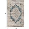 SUPERIOR Indoor Large Area Rug, Modern Farmhouse Medallion Decor for Living/Dining Room, Office, Bedroom, Entryway, Kitchen, Home Floor Throw, Jute Backed Rugs, Marquis Collection, 5′ x 8′, Teal(Teal)