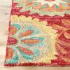 Superior Floral Medallion Eclectic Modern Country Cottage Hand-Tufted Handmade Wool Indoor Area Rug, Rust, 4′ Wide x 6′ Long(Rust)