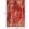 Superior Hazelbrook Modern Abstract Non-Slip Indoor Area Rug with Foam Backing, Soft Living Room Carpet, Stylish Bedroom Accent Rug, Durable Floor Mat for Home Décor, 2′ 7″ x 8′, Orange(2′ x 3′)