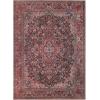Superior Indoor Area Rug, Cotton Backing, Floral Medallion Rugs for Kitchen Floors, Office, Soft Floor Cover, Modern Home Decor, Fiorella Collection, 5′ x 7′ 6″, Berry Red