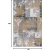 Superior Indoor Area Rug, Jute Backed, Perfect for Office, Living/Dining Room, Bedroom, Kitchen, Hallway, Entryway, Floor, Modern Floral Patchwork Decor, Pastiche Collection, 8′ Round, Beige(Camel)