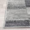 Superior Indoor Area Rug, Jute Backed Rugs, Modern Striped Patchwork Floor Decor for Living Room, Bedroom, Dorm, Office, Entryway Kitchen, Dining, Hardwood, Blairwood Collection, 8′ x 10′, Silver(Silver)