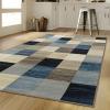 Superior Indoor Area Rug, Jute Backing, Geometric Tile Block Floor Decor for Office, Living Room, Dining, Kitchen Floors, Bedroom, Entryway, Modern Rugs, Rockaway Collection, 5′ x 8′, Majorica Blue
