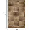 Superior Indoor Area Rug, Jute Backing, Modern Farmhouse Checkered Houndstooth, Ideal for Entry, Living Room, Kitchen, Bedroom, Hallway, Floor Cover, Natte Collection, 7′ x 9′, Beige