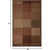 Superior Indoor Area Rug, Jute Backing, Modern Farmhouse Checkered Houndstooth, Ideal for Entry, Living Room, Kitchen, Bedroom, Hallway, Floor Cover, Natte Collection, 4′ x 6′, Mocha