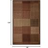 Superior Indoor Area Rug, Jute Backing, Modern Farmhouse Checkered Houndstooth, Ideal for Entry, Living Room, Kitchen, Bedroom, Hallway, Floor Cover, Natte Collection, 8′ x 10′, Mocha