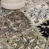 Superior Indoor Area Rug, Jute Backing, Modern Patchwork Floor Decor for Office, Living Room, Dining, Kitchen Floors, Bedroom, Entryway, Floral Damask Rugs, Paloma Collection, 5′ x 8′, Chocolate