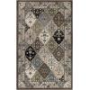 Superior Indoor Area Rug, Jute Backing, Modern Patchwork Floor Decor for Office, Living Room, Dining, Kitchen Floors, Bedroom, Entryway, Floral Damask Rugs, Paloma Collection, 5′ x 8′, Chocolate
