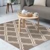Superior Indoor Area Rug, Jute Backing Rugs, Modern Floor Decor for Entryway, Hallway, Kitchen, Office, Bedroom, Living Room, Dining Room, Nursery, Elegant Double Trellis, 5′ x 5′, Grey