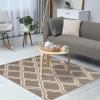 Superior Indoor Area Rug, Jute Backing Rugs, Modern Floor Decor for Entryway, Hallway, Kitchen, Office, Bedroom, Living Room, Dining Room, Nursery, Elegant Double Trellis, 5′ x 5′, Grey