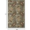 Superior Indoor Area Rug, Jute Backing, Vintage Farmhouse Paisley Floral, Ideal for Entryway, Living Room, Kitchen, Bedroom, Hallway, Floor Cover, Parkway Collection, 7′ x 9′, Slate(Parkway – Slate)