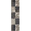 Superior Indoor Large Area Rug, Modern Abstract Style with Jute Backing, Floor Decor for Office, Living Room, Dorm, Kitchen, Dining, Entryway, Hardwood Throw, Brentwood Collection, 2′ 7″ x 8′, Beige(Black)