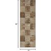 Superior Indoor Large Area Rug, Modern Abstract Style with Jute Backing, Floor Decor for Office, Living Room, Dorm, Kitchen, Dining, Entryway, Hardwood Throw, Brentwood Collection, 2′ 7″ x 8′, Beige(Camel)