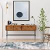 SUPERIOR Indoor Area Rug, Jute Backing, Modern Watercolor Abstract, Floor Decor for Bedroom, Office, Living/Dining Room, Entry, Hallway, Hardwood Floors, Morwenna Collection, 5′ x 8′, Rivulet(Navy Blue)