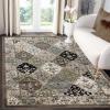 Superior Indoor Area Rug, Jute Backing, Modern Patchwork Floor Decor for Office, Living Room, Dining, Kitchen Floors, Bedroom, Entryway, Floral Damask Rugs, Paloma Collection, 5′ x 8′, Chocolate