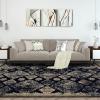 Superior Indoor Area Rug, Jute Backing, Modern Plush Rugs for Entryway, Living Room, Kitchen Floors, Bedroom, Hallway, Office Floor Cover, Medallion Rugs, Mayfair Collection, 5′ x 8′, Ivory(Black)