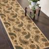 Superior Indoor Area Rug, Jute Backing, Vintage Farmhouse Paisley Floral, Ideal for Entryway, Living Room, Kitchen, Bedroom, Hallway, Floor Cover, Parkway Collection, 7′ x 9′, Slate(Parkway – Beige)