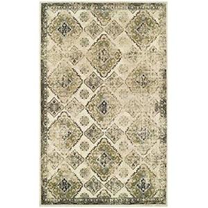 Superior Indoor Area Rug, Jute Backing, Modern Plush Rugs for Entryway, Living Room, Kitchen Floors, Bedroom, Hallway, Office Floor Cover, Medallion Rugs, Mayfair Collection, 5′ x 8′, Ivory(Ivory)