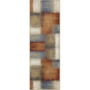 Superior Indoor Area Rug or Runner, Modern Geometric Abstract Floor Decor, Jute Backed Rugs for Bedroom, Entryway, Living/Dining Room, Kitchen, Office, Dorm, Nilaya Collection, 2′ 6″ x 8′, Camel(Camel)