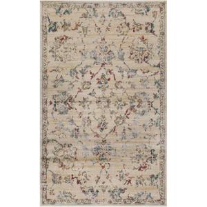 Superior Kirkby Indoor Area Rug – Distressed Modern Floral Vine Design, Soft Living Room Carpet with Jute Backing, Non-Slip Decorative Home Accent Rug for Bedroom, Dining Room, Entryway, 5′ x 8′, Red(Red)