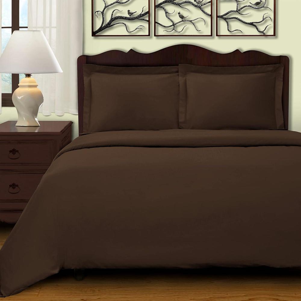 imageSuperior Egyptian Cotton Solid Duvet Cover Set Twin Brown