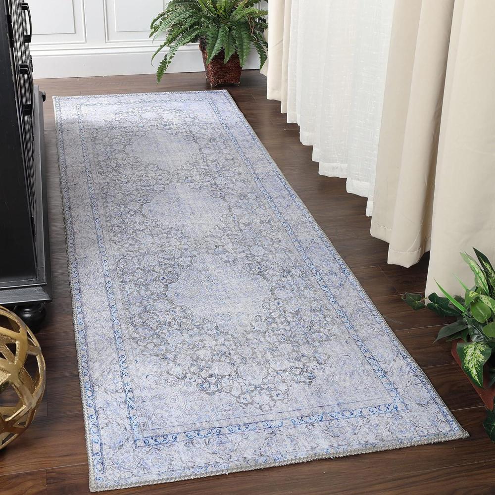 imageSuperior Indoor Area Rug Bohemian Geometric Home Floor Decor Bedroom LivingDining Room Office Entry Unique Soft Cotton Backed Rugs Sterling Collection 3 6 x 5 6 SangriaAlm  Sapphire Blue