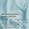 100% Premium Combed Cotton 400 Thread Count Split King 5-Piece Sheet Set, Solid, Taupe(Light Blue)