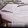 Superior Egyptian Cotton 400 Thread Count Bed Sheet Set, 1 Elastic Deep Pocket Fitted Sheet, 1 Flat Sheet, 2 Pillowcases, Soft Bedding, Luxury Sheets, Sateen Weave, California King Size, Sage(Lilac)