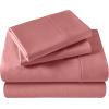Superior Egyptian Cotton 400 Thread Count Bed Sheet Set, 1 Elastic Deep Pocket Fitted Sheet, 1 Flat Sheet, 2 Pillowcases, Soft Bedding, Luxury Sheets, Sateen Weave, California King Size, Sage(Blush)