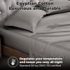 Superior Egyptian Cotton 400 Thread Count Bed Sheet Set, 1 Elastic Deep Pocket Fitted Sheet, 1 Flat Sheet, 2 Pillowcases, Soft Bedding, Luxury Sheets, Sateen Weave, California King Size, Sage(Grey – Z)