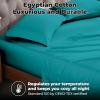Superior Egyptian Cotton 400 Thread Count Bed Sheet Set, 1 Elastic Deep Pocket Fitted Sheet, 1 Flat Sheet, 2 Pillowcases, Soft Bedding, Luxury Sheets, Sateen Weave, California King Size, Sage(Teal – Z)