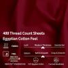 Superior Egyptian Cotton 400 Thread Count Bed Sheet Set, 1 Elastic Deep Pocket Fitted Sheet, 1 Flat Sheet, 2 Pillowcases, Soft Bedding, Luxury Sheets, Sateen Weave, California King Size, Sage(Burgundy Red)