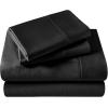 Superior Egyptian Cotton 400 Thread Count Bed Sheet Set, 1 Elastic Deep Pocket Fitted Sheet, 1 Flat Sheet, 2 Pillowcases, Soft Bedding, Luxury Sheets, Sateen Weave, California King Size, Sage(Black)
