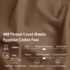 Superior Egyptian Cotton 400 Thread Count Bed Sheet Set, 1 Elastic Deep Pocket Fitted Sheet, 1 Flat Sheet, 2 Pillowcases, Soft Bedding, Luxury Sheets, Sateen Weave, California King Size, Sage(Taupe)