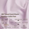 Superior Egyptian Cotton 400 Thread Count Bed Sheet Set, 1 Elastic Deep Pocket Fitted Sheet, 1 Flat Sheet, 2 Pillowcases, Soft Bedding, Luxury Sheets, Sateen Weave, California King Size, Sage(Purple)