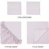 Superior Egyptian Cotton 400 Thread Count Bed Sheet Set, 1 Elastic Deep Pocket Fitted Sheet, 1 Flat Sheet, 2 Pillowcases, Soft Bedding, Luxury Sheets, Sateen Weave, California King Size, Sage(Lilac)